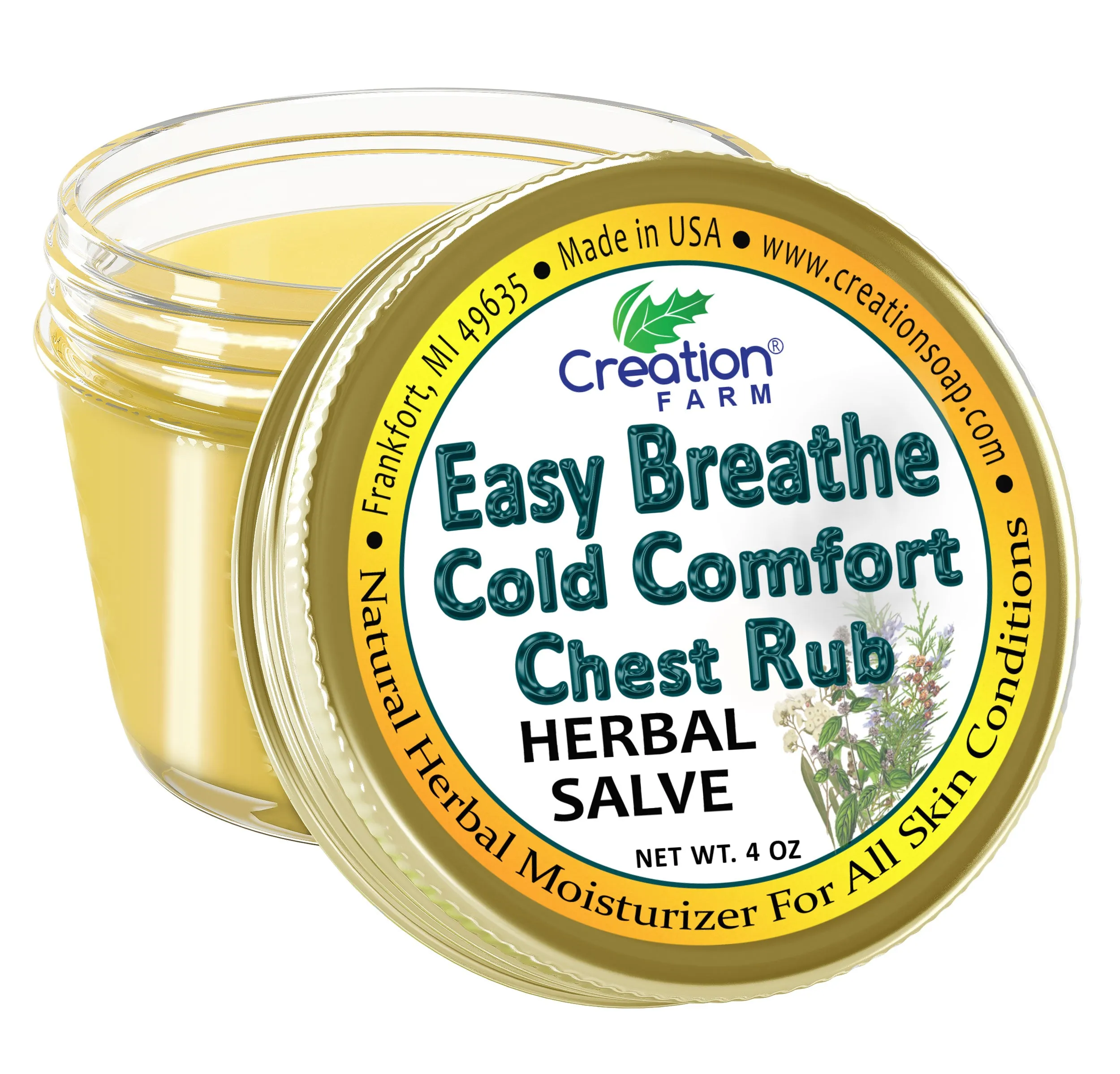 Easy Breathe Cold Comfort Chest Rub - Herbal Balm from Creation Farm
