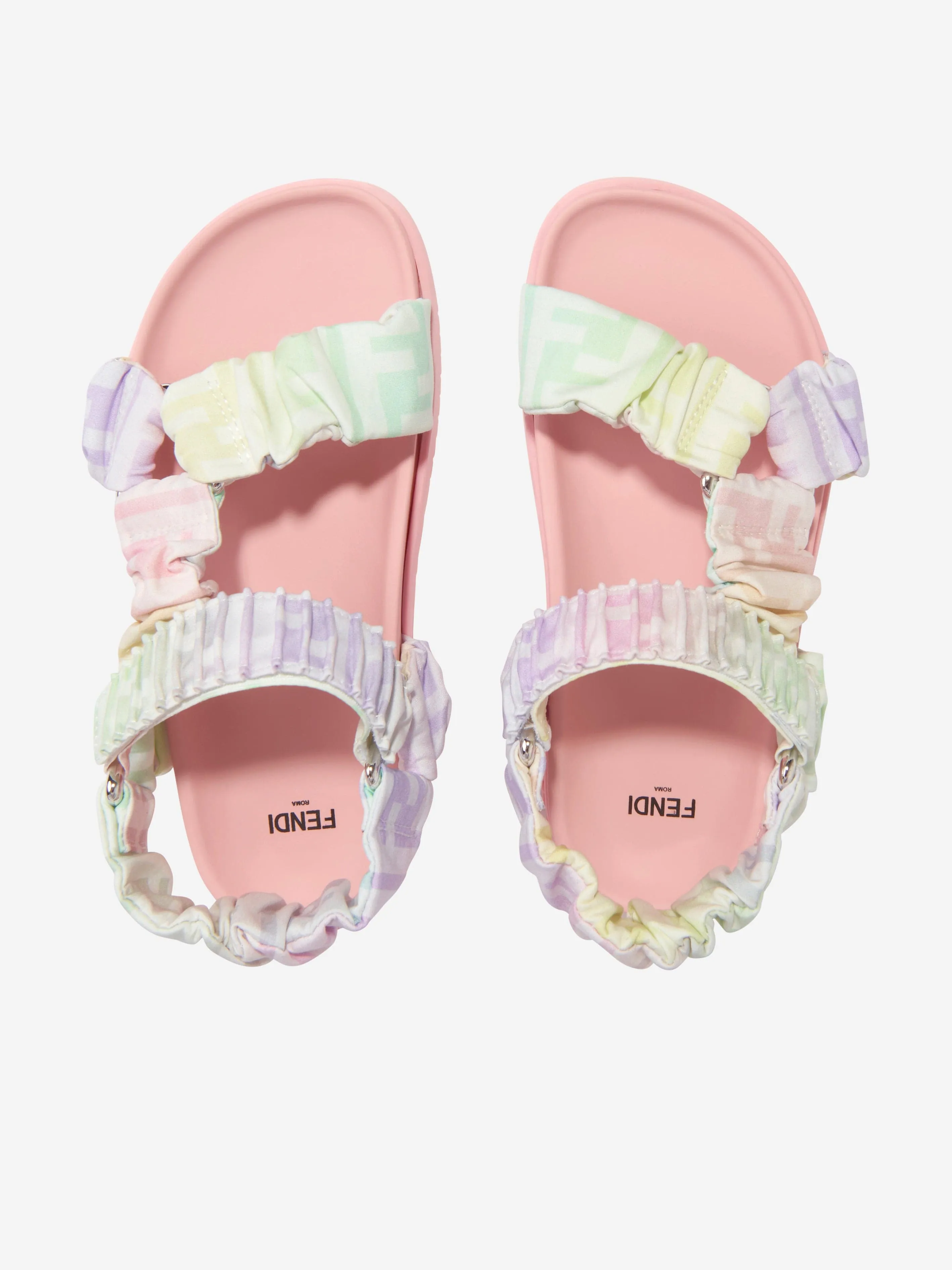 Fendi Girls FF Logo Sandals in Multicolour
