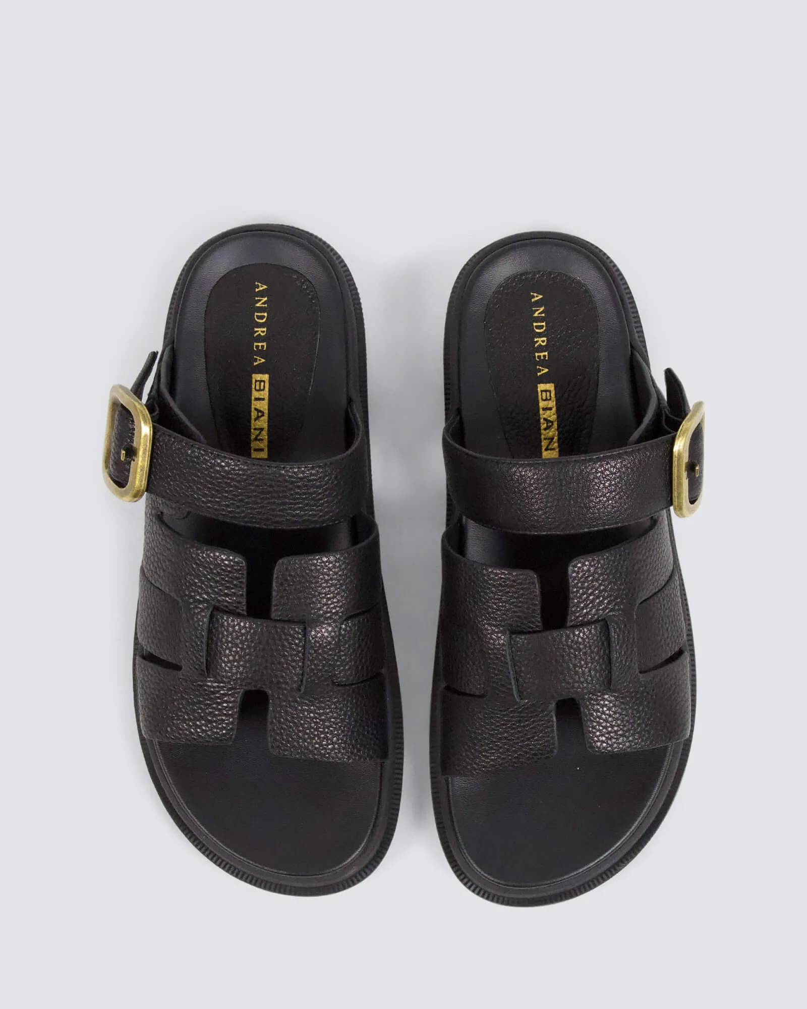 IMAN SANDALS BLACK LEATHER