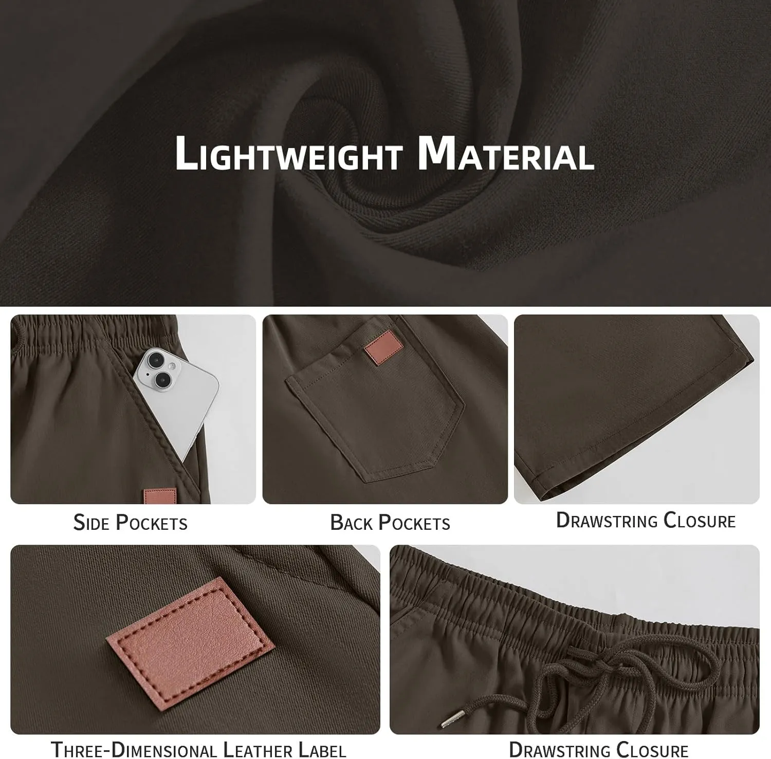 Men's Casual Jogger Shorts Elastic Waist Cargo Shorts Relaxed Fit SweatShorts Running Workout Sport Twill Shorts