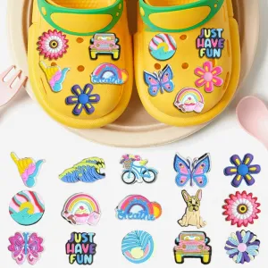 Owllaser Summer Series Charms for Shoes, Accessories for Crocs Shoes（19pcs）