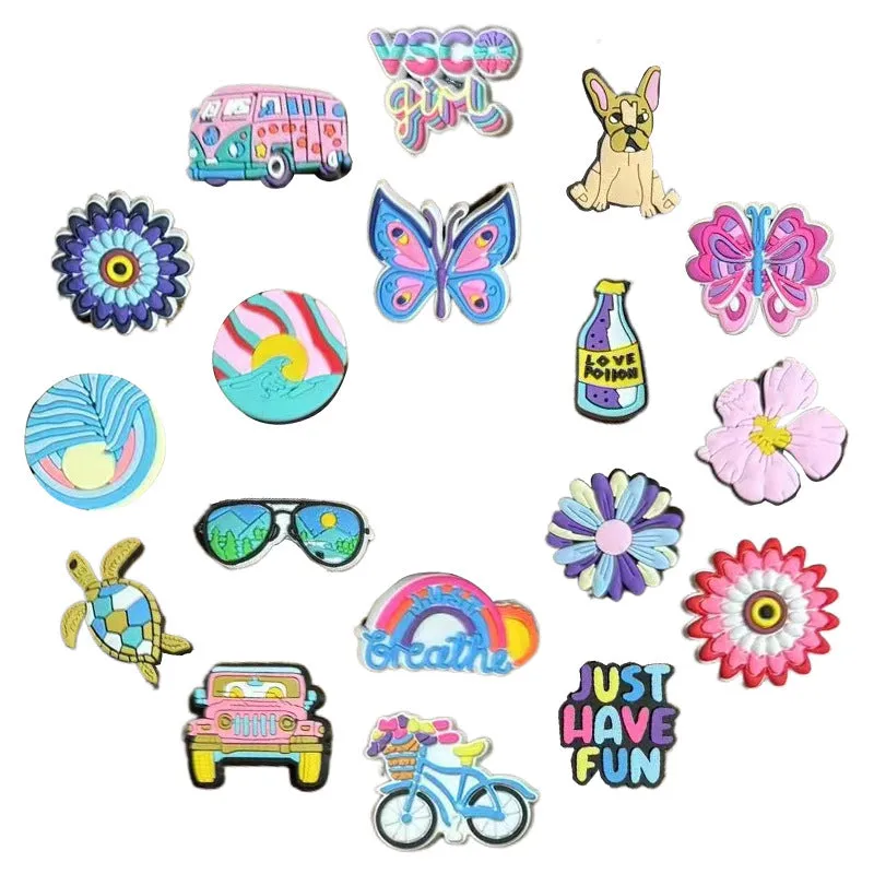 Owllaser Summer Series Charms for Shoes, Accessories for Crocs Shoes（19pcs）