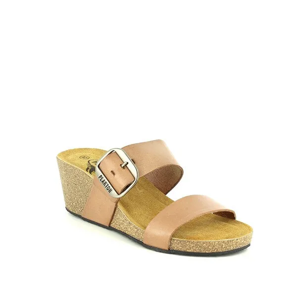 Plakton 363004 Nude Two Strap Wedges
