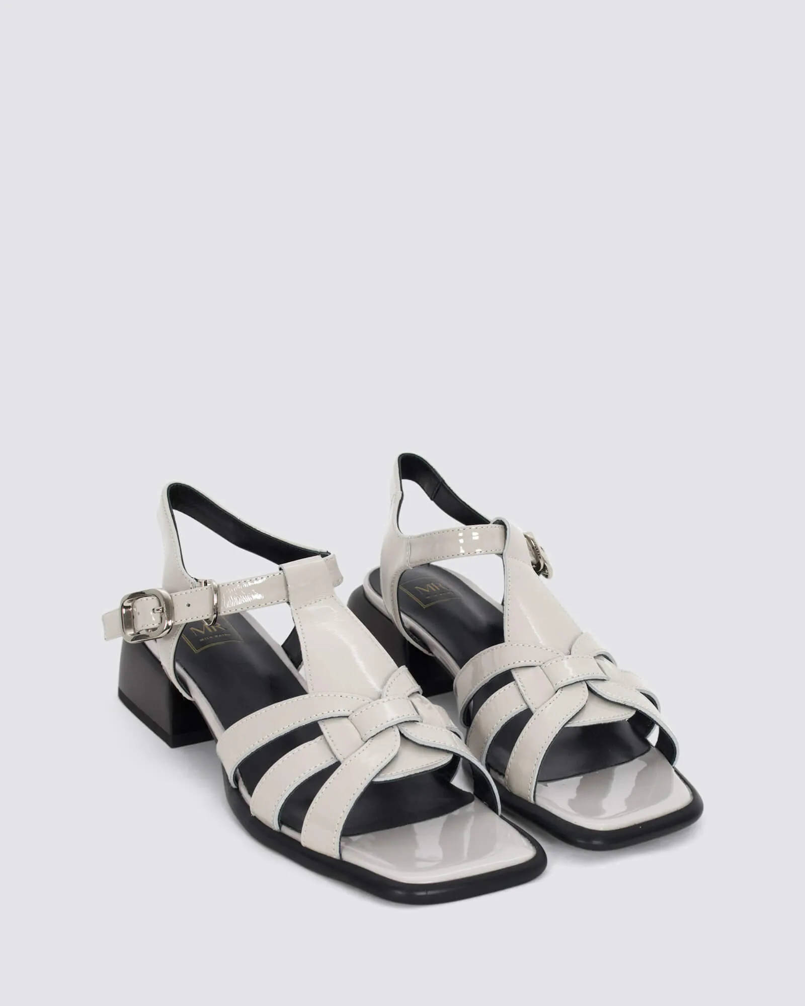 QUE HEELED SANDALS MUSHROOM PATENT