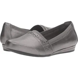 Rockport Cobb Hill Women's Gigi Pewter Leather Flats