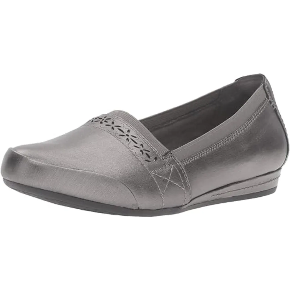 Rockport Cobb Hill Women's Gigi Pewter Leather Flats