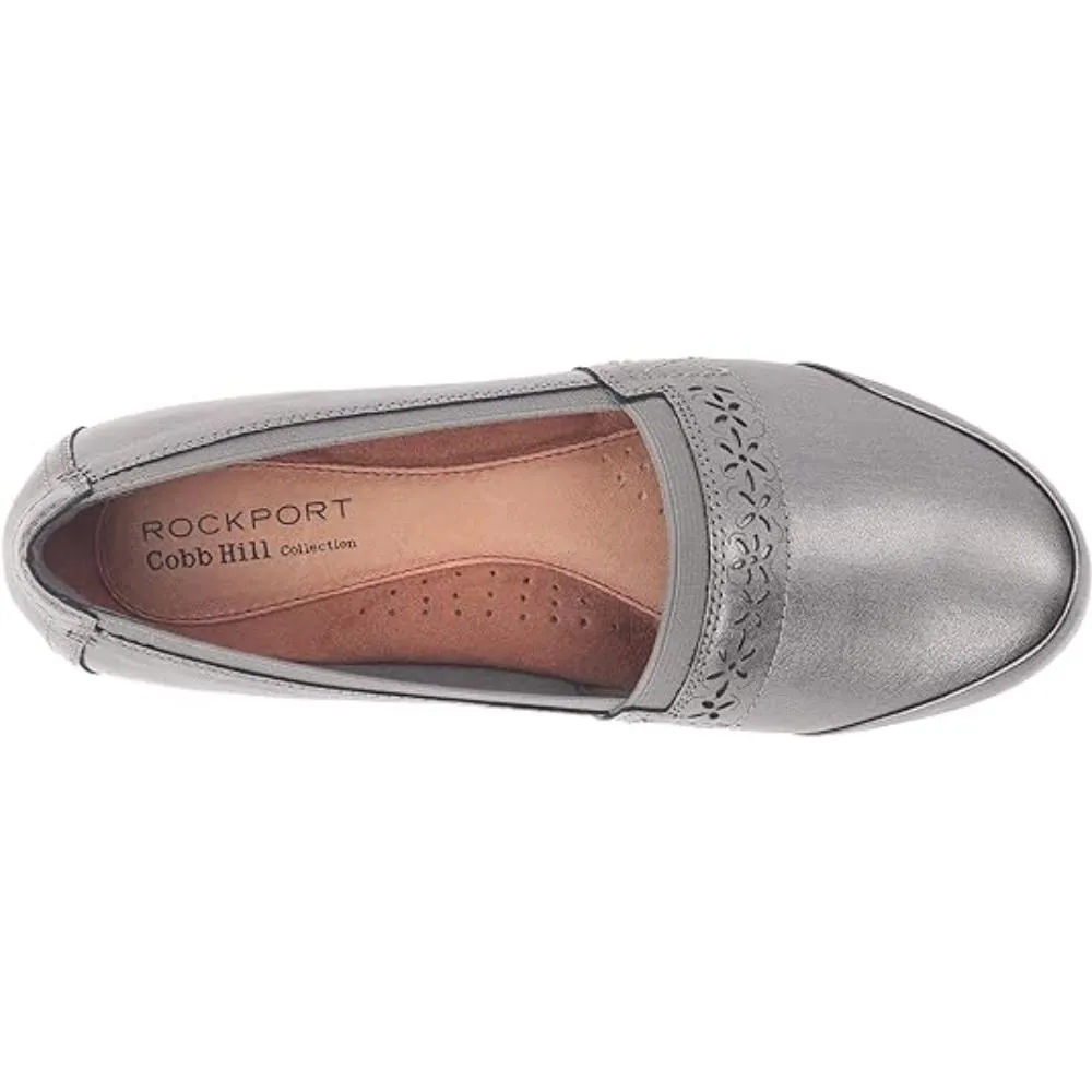 Rockport Cobb Hill Women's Gigi Pewter Leather Flats