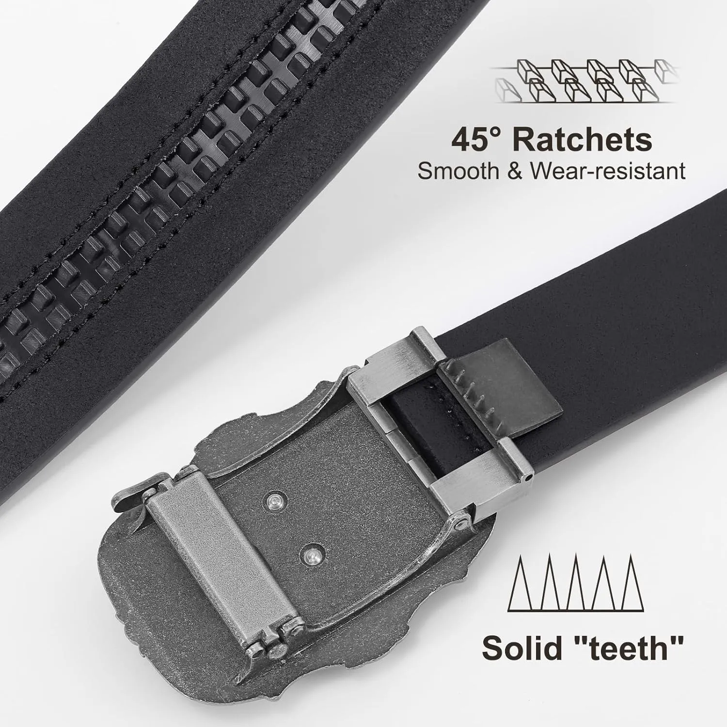 SANSTHS Ratchet Cowboy Belt, Western Ratchet Belts for Men Ratchet Western Belt with Automatic Cowboy Buckle