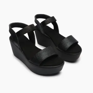 Shimmery Wedge Sandals