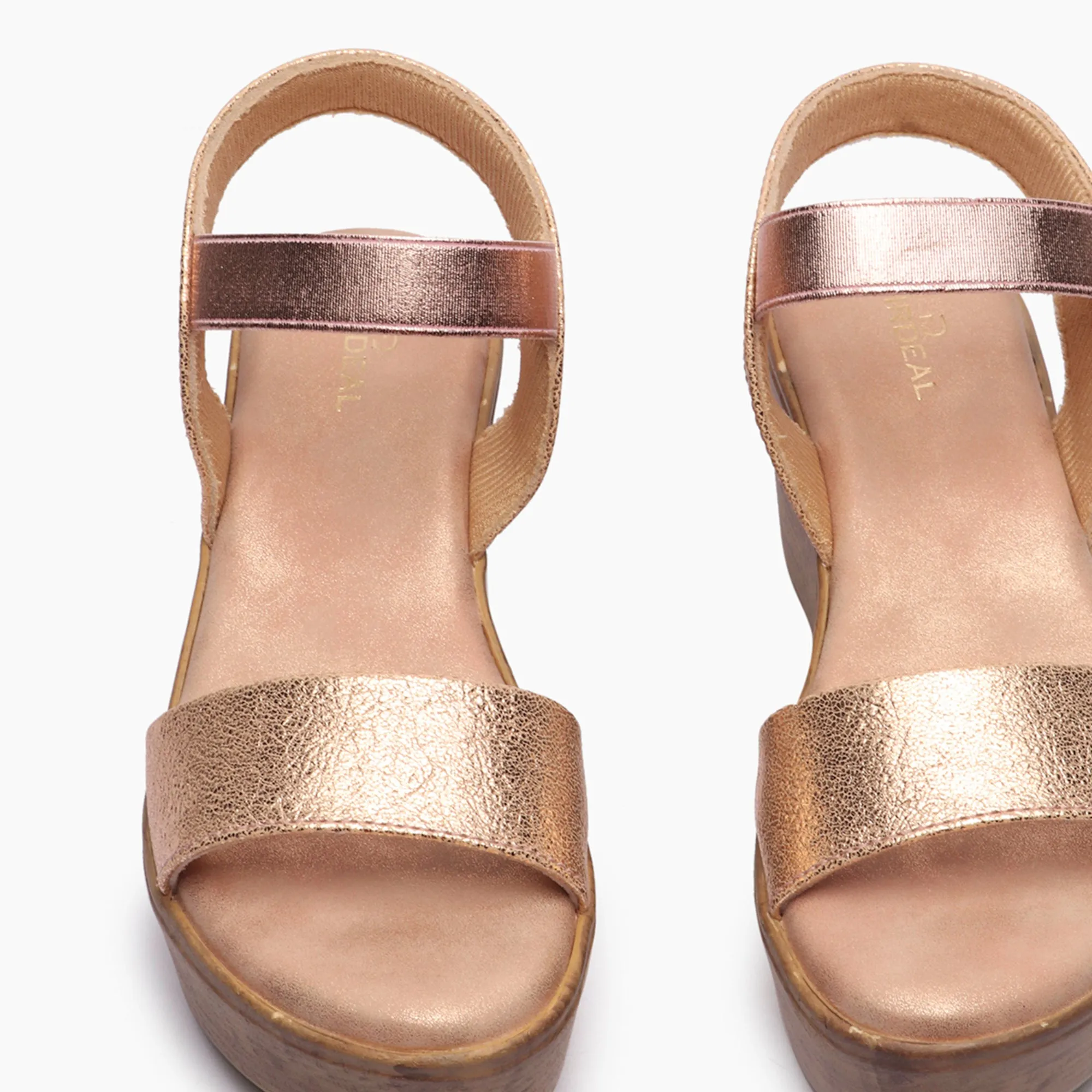 Shimmery Wedge Sandals