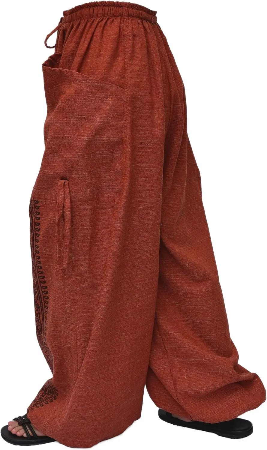Siamrose Casual Yoga Harem Pants Men Women Baggy Lounge Trousers, 2 Pockets Adjustable Length