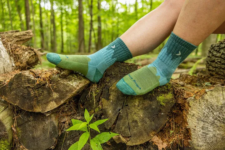 Treeline Micro Crew Midweight Hiking Sock - Aqua